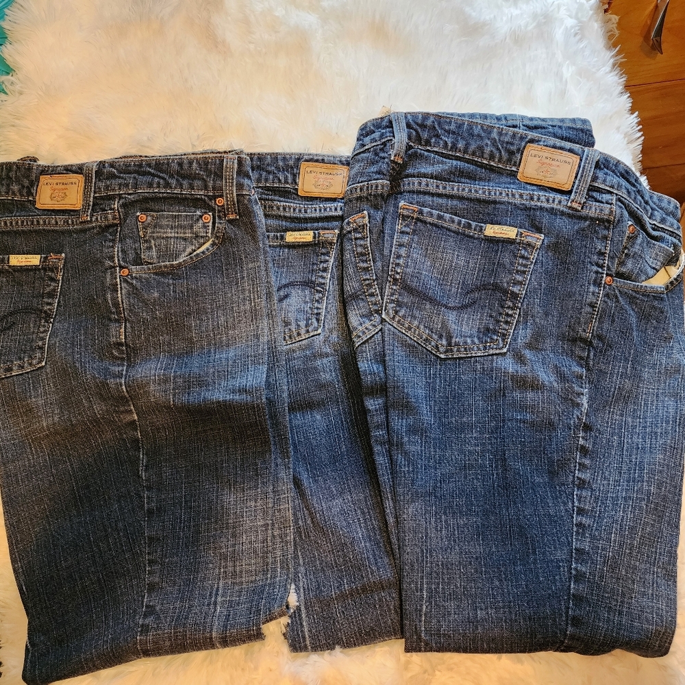 3 Pair Levis Strauss Low Rise Boot Cut Misses Size 8
